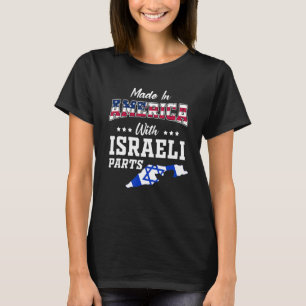 America Israeli Parts Israel Map Usa Flag Ancestry T-Shirt