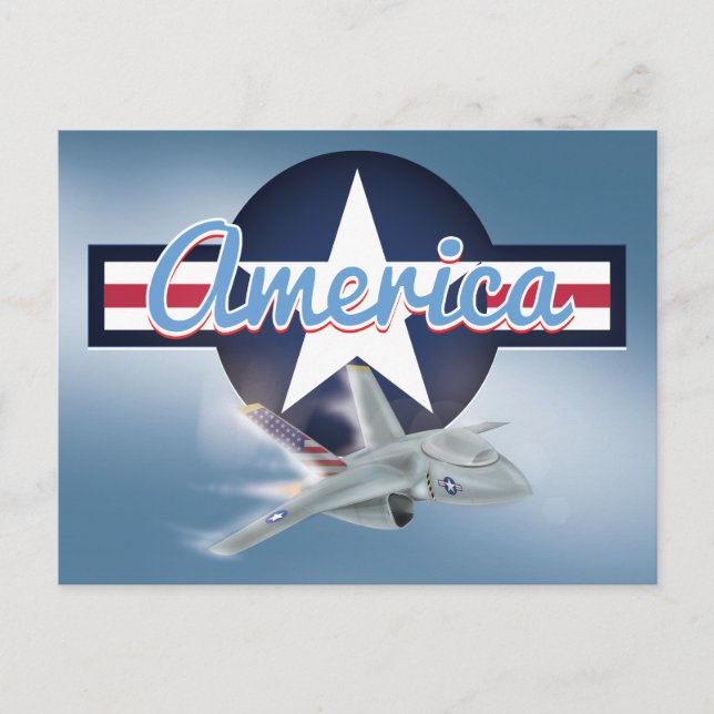 America Jet fighter Air Force Postcard (Front)