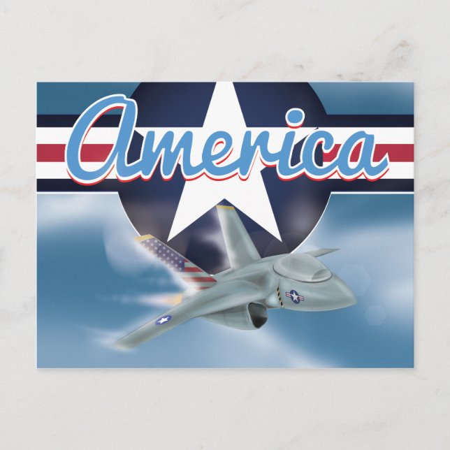 America Jet fighter Air Force Postcard (Front)