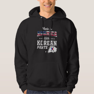 America Korean Parts South Korea Map Usa Flag Root Hoodie