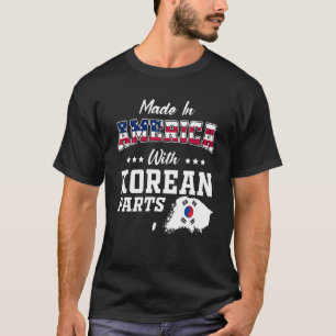 America Korean Parts South Korea Map USA Flag Root T-Shirt