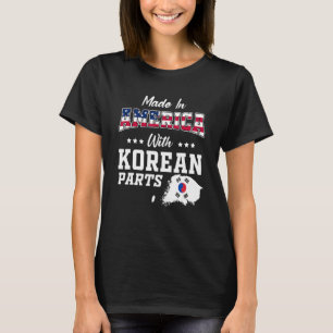 America Korean Parts South Korea Map Usa Flag Root T-Shirt