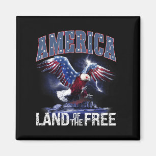 America Land Of The Free 4th Of July Independence  Magnet