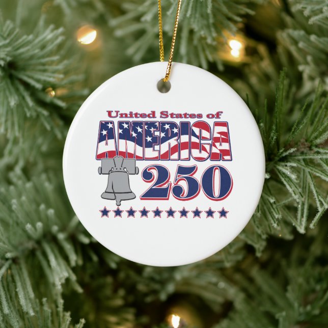 America Liberty Bell 250 Ceramic Tree Decoration (Tree)