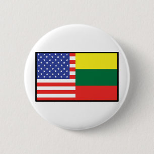 America Lithuania 6 Cm Round Badge