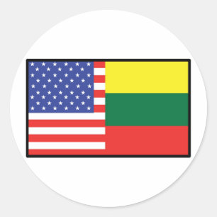 America Lithuania Classic Round Sticker