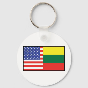 America Lithuania Key Ring