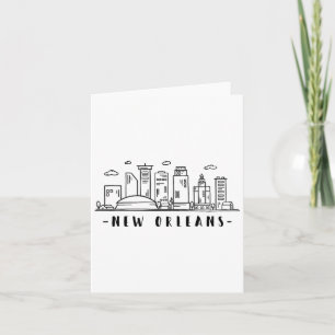 America Louisiana New Orleans Skyline Silhouette  Card