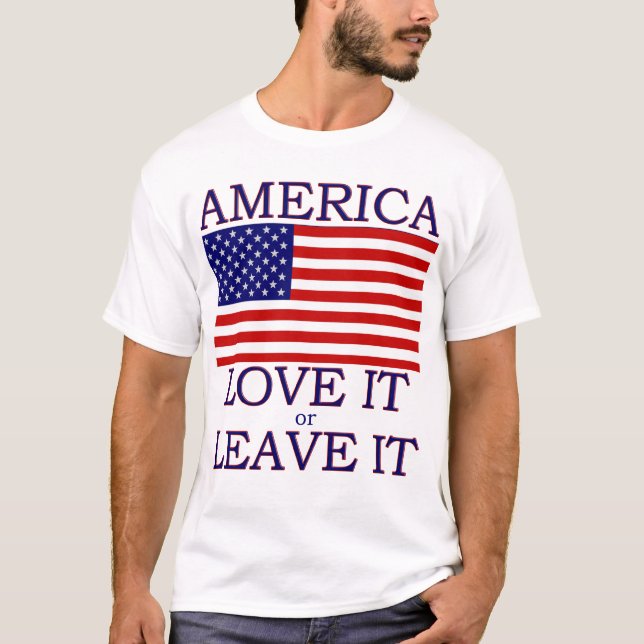 America Love it or Leave it  Flag Mens T-shirt (Front)