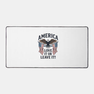 America Love It Or Leave It Patriotic Eagle Shirt_ Desk Mat