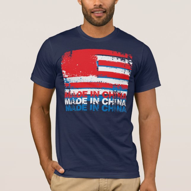 America Made in China - Layered - White T-Shirt (Front)