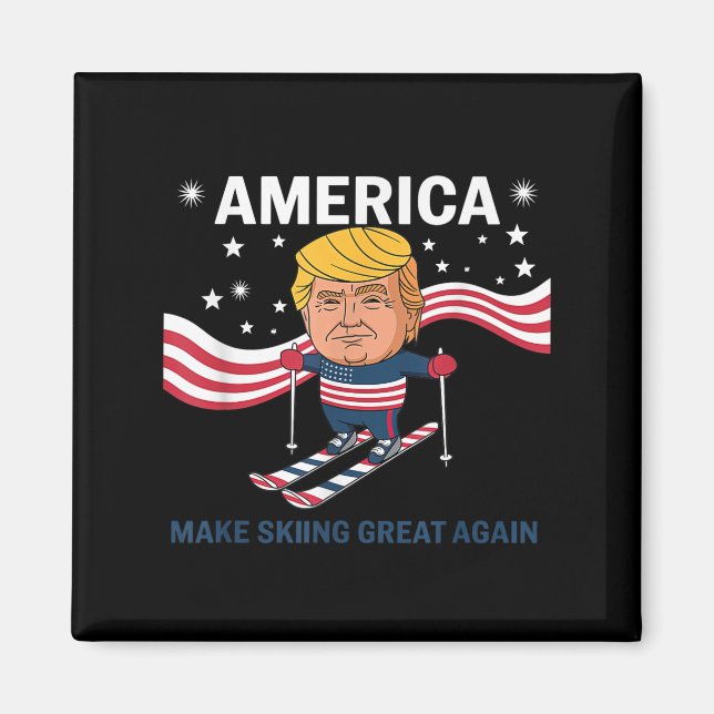 America Make Skiing Great Again Donald Trump  Magnet (Front)