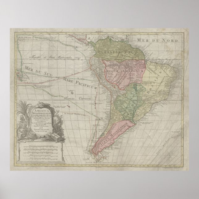 America Meridionalis, South America Print, 1772 Poster (Front)