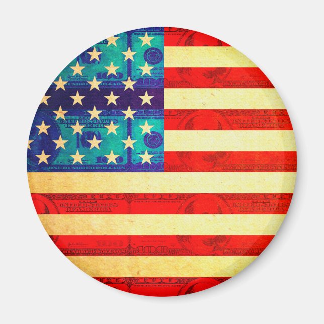 America money flag magnet (Front)