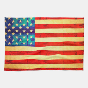 America money flag tea towel