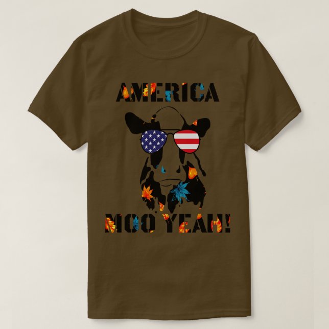 America Moo Yeah 4th Of July T-Shirt (Design Front)