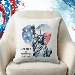 America My Heartsfire 1776-2026 Patriotic Cushion