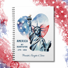 America My Heartsfire Personalised Patriotic Notebook