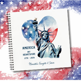 America My Heartsfire Personalised Patriotic Notebook