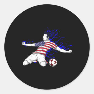 America National Soccer Team Jersey United States Classic Round Sticker