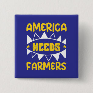 America Needs Farmers 15 Cm Square Badge