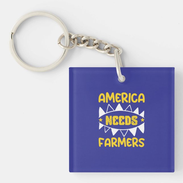 America Needs Farmers Key Ring (Front)