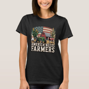 America Needs Farmers Midwest Cows Corn Farm life T-Shirt