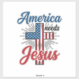 America Needs Jesus Patriotic Cross Shirt Design_1
