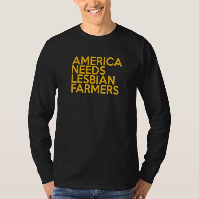 America Needs Lesbian Farmers Premium_5 T-Shirt (Front)