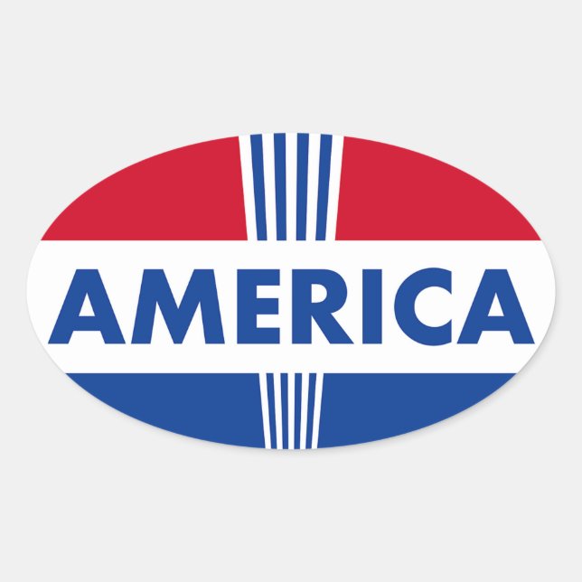 America Oval Sticker (Front)