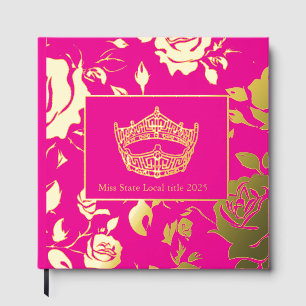 America Pageant Crown Foil Roses Scrapbook Guest Book