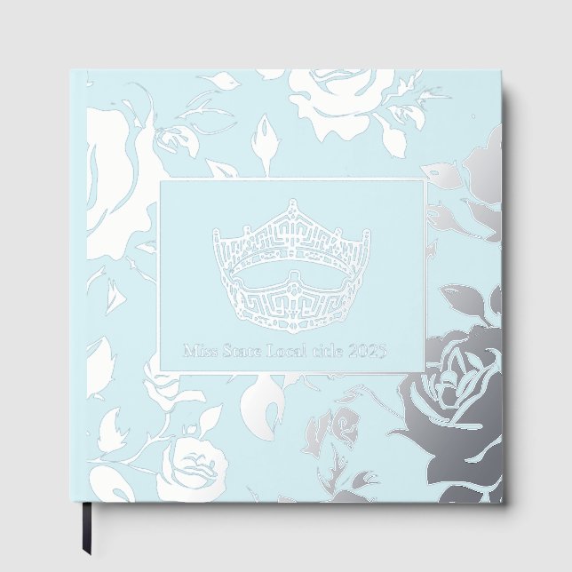 America Pageant Crown Foil Roses Scrapbook Guest Book (Front)