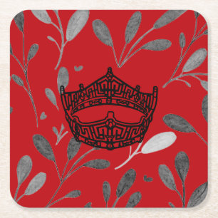 America pageant Crown Square Paper Coaster