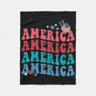 America Patriotic 4th Fourth Of July Independence Fleece Blanket