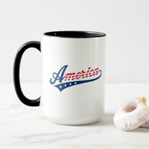 America Patriotic Coffee Mug Vintage USA Design