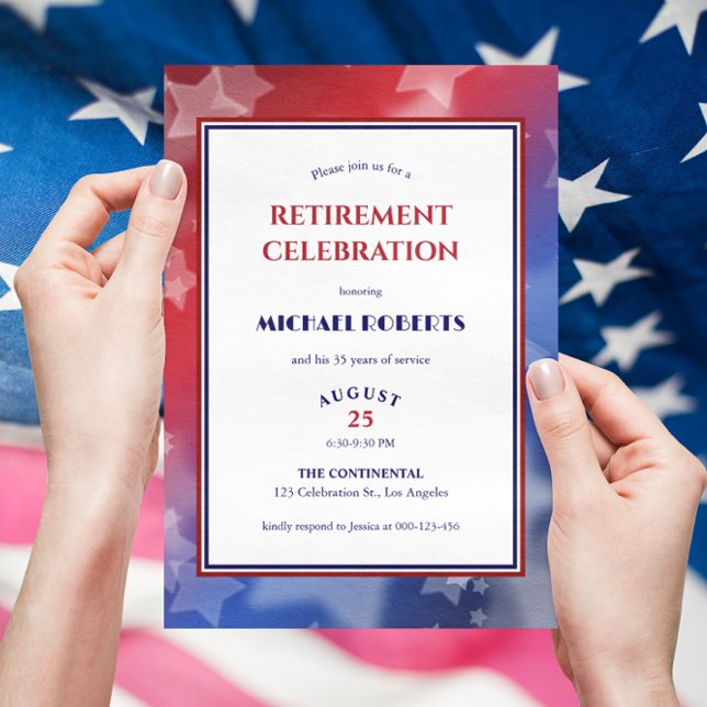 America Patriotic Military Retirement Party Invitation (Creator Uploaded)