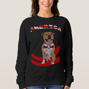 America Patriotic Pitbull Yellow Sweatshirt