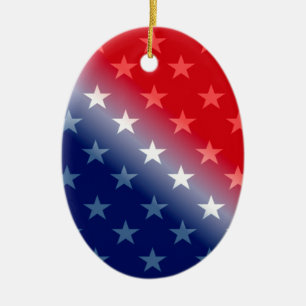 america patriotic red white blue ceramic tree decoration