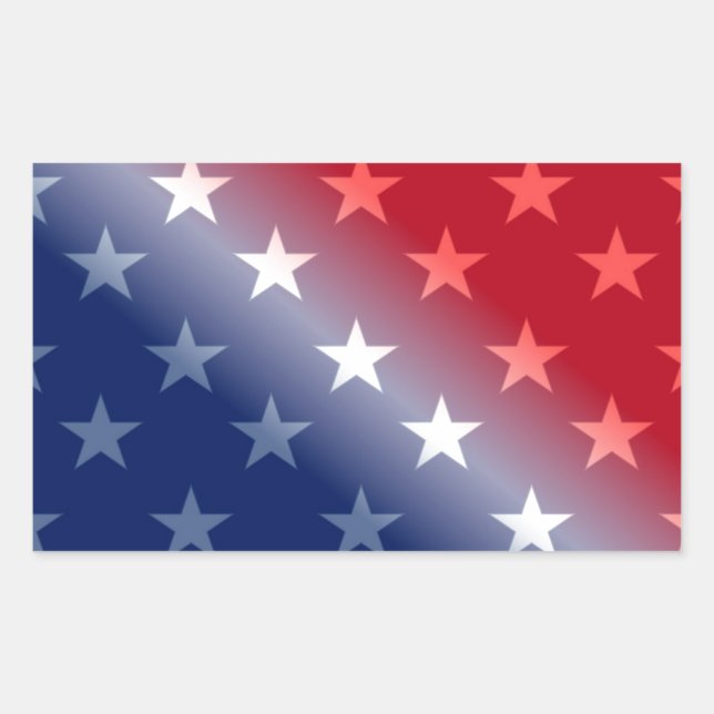 america patriotic red white blue rectangular sticker (Front)