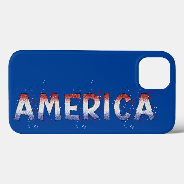 America Patriotic Shimmer Word Art  Case-Mate iPhone Case (Back (Horizontal))