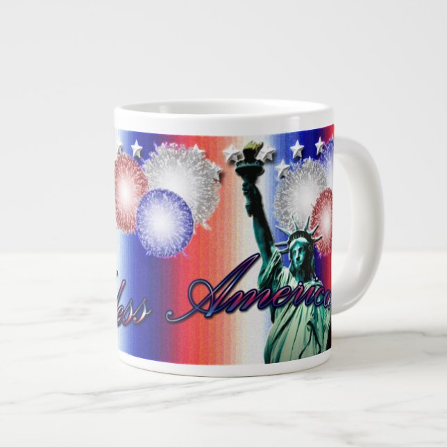 America Patriotic Stars & Stripes Jumbo Mug (Front Right)