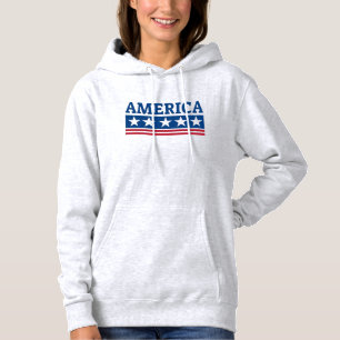 America Patriotic Typography Hoodie