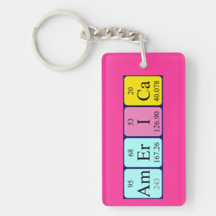 America periodic table name keyring