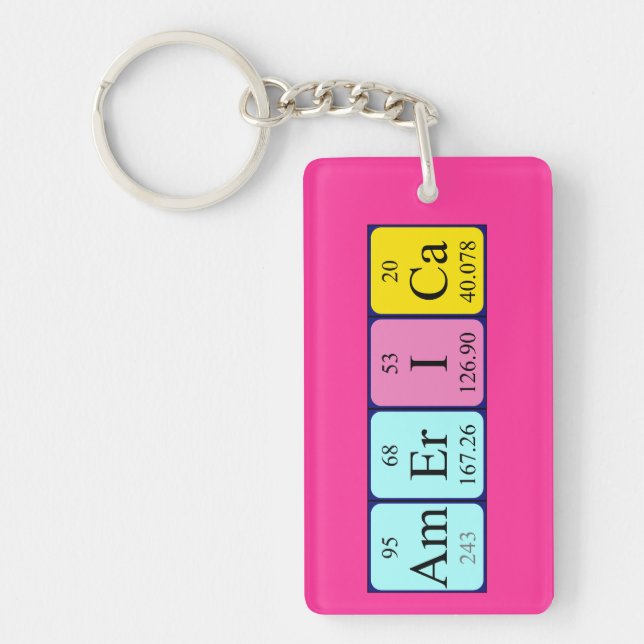 America periodic table name keyring (Front)
