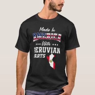 America Peruvian Parts Peru Map USA Flag Ancestry T-Shirt