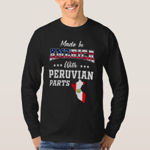 America Peruvian Parts Peru Map Usa Flag Ancestry T-Shirt