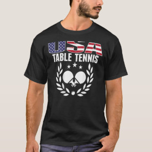 America Ping Pong  US Flag Table Tennis Team Suppo T-Shirt