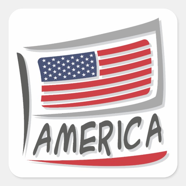 America Pride X Flag Square Sticker (Front)