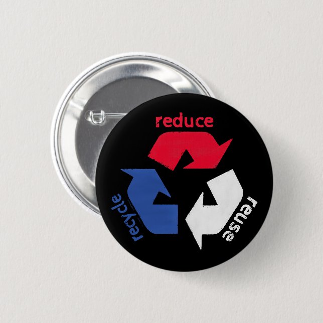 America Recycle 6 Cm Round Badge (Front & Back)