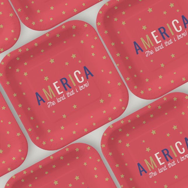 America Red 4th of July Decorations Paper Plates (Creator Uploaded)